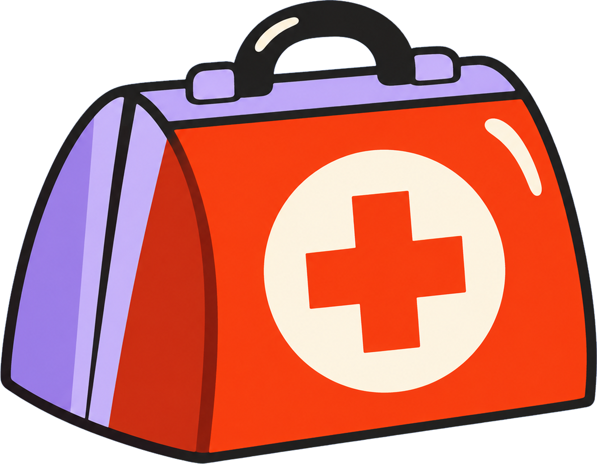 An open first aid bag